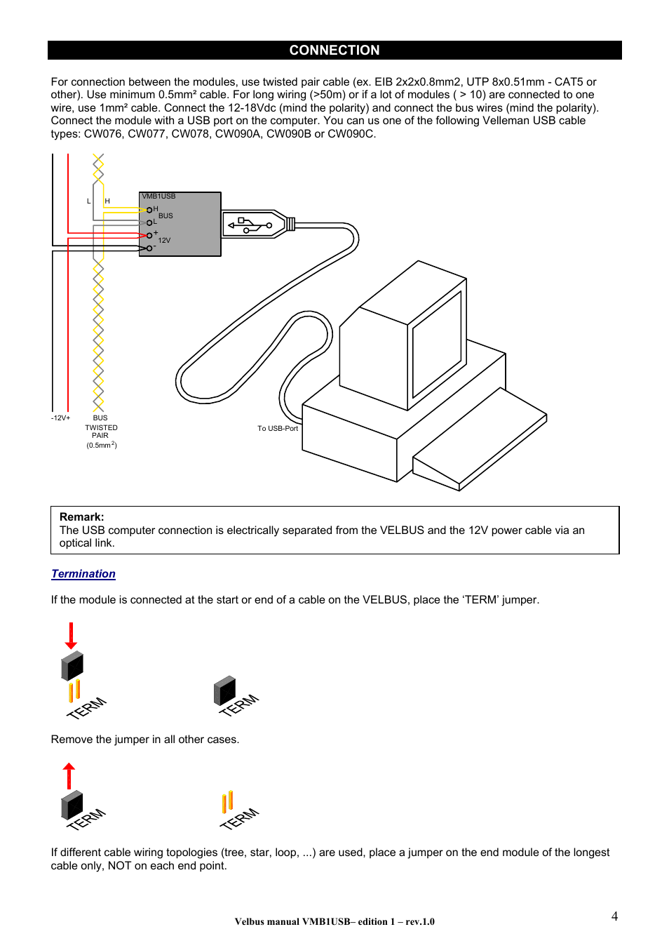 4connection | Velleman VMB1USB User Manual | Page 4 / 6
