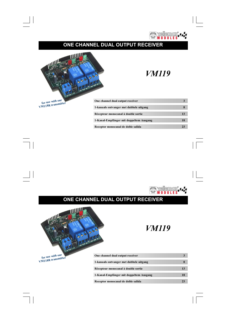Velleman VM119 User Manual | 32 pages
