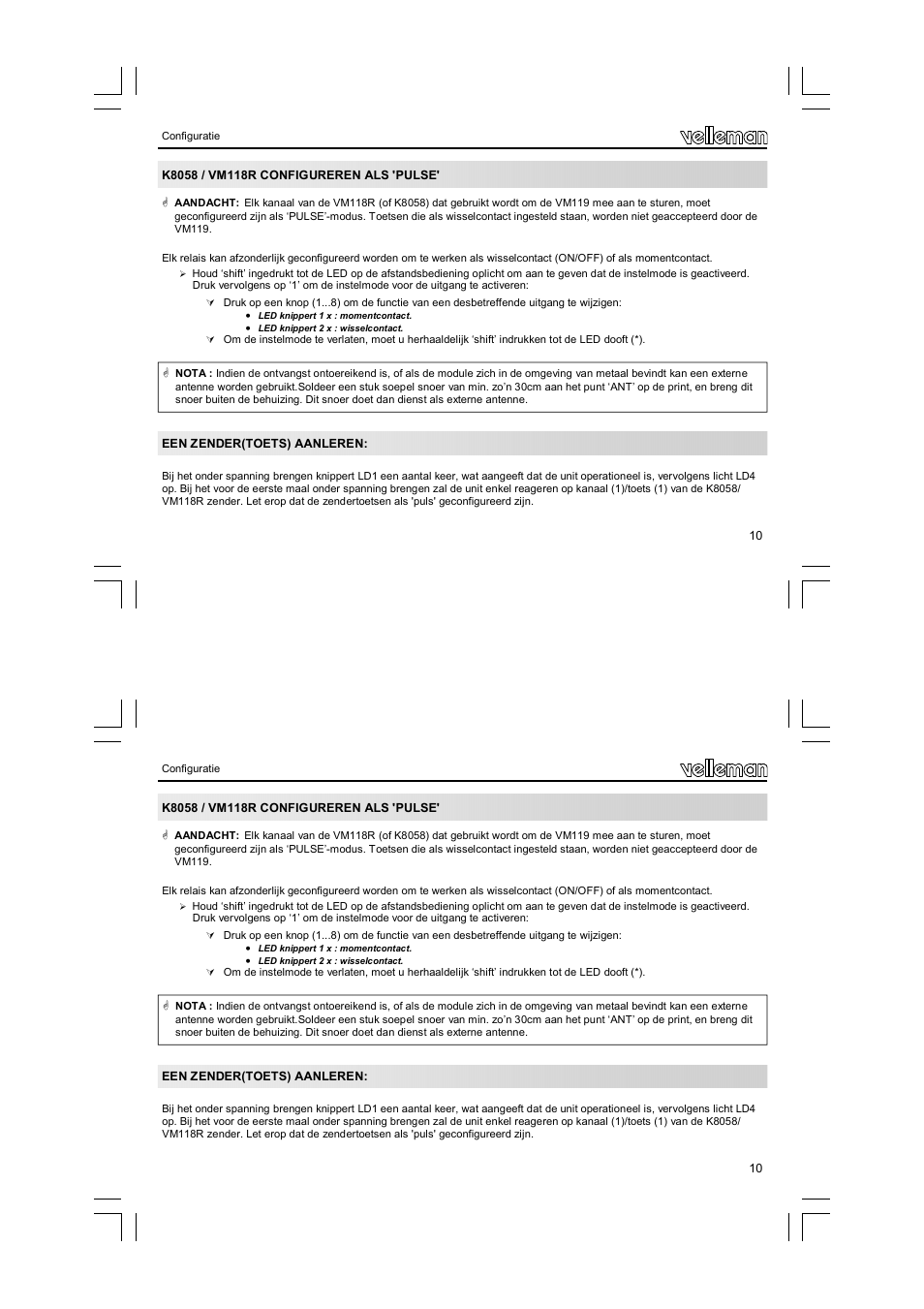 Velleman VM119 User Manual | Page 10 / 32