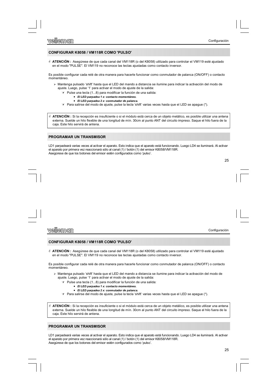 Velleman VM119 User Manual | Page 25 / 32