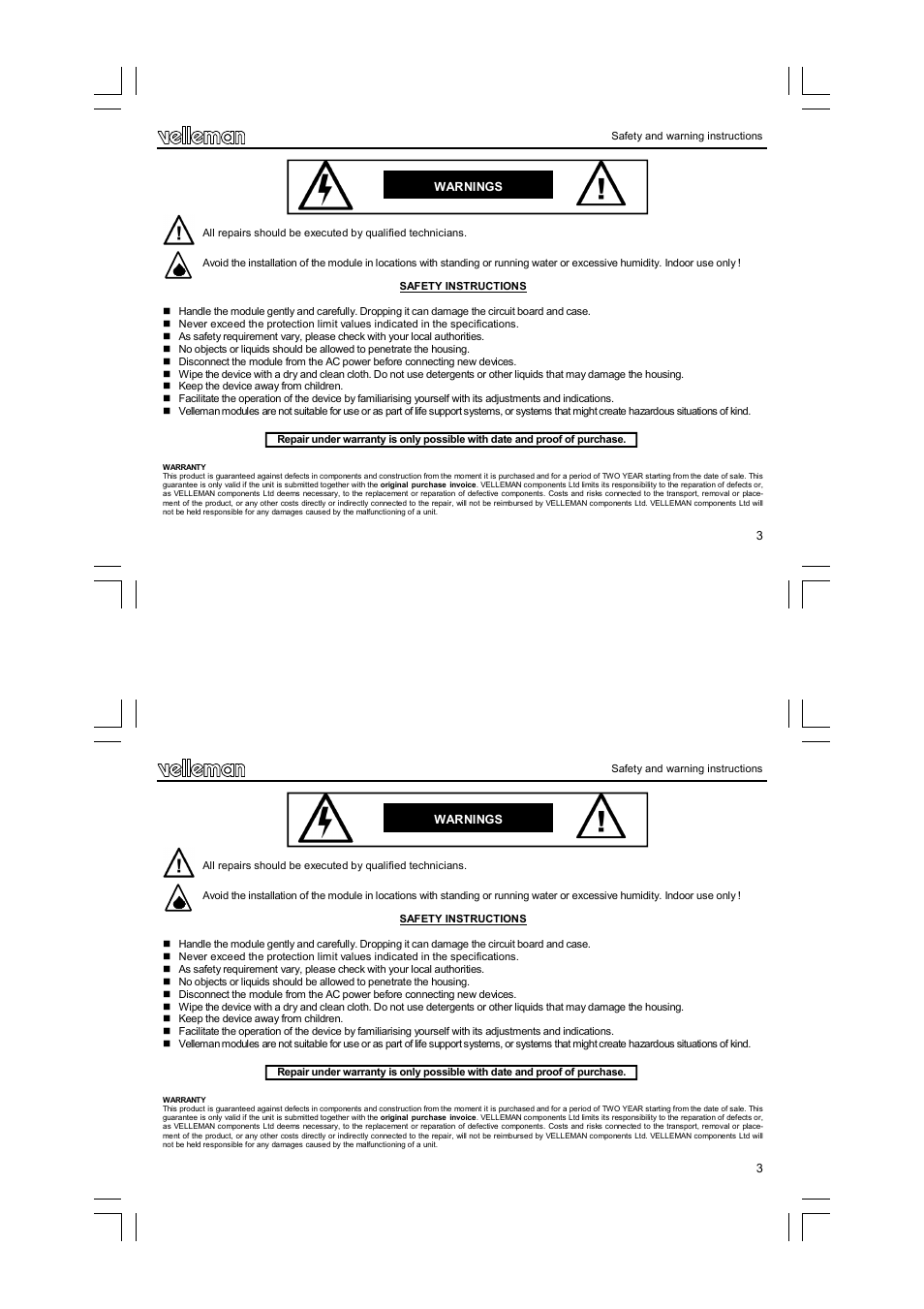 Velleman VM119 User Manual | Page 3 / 32