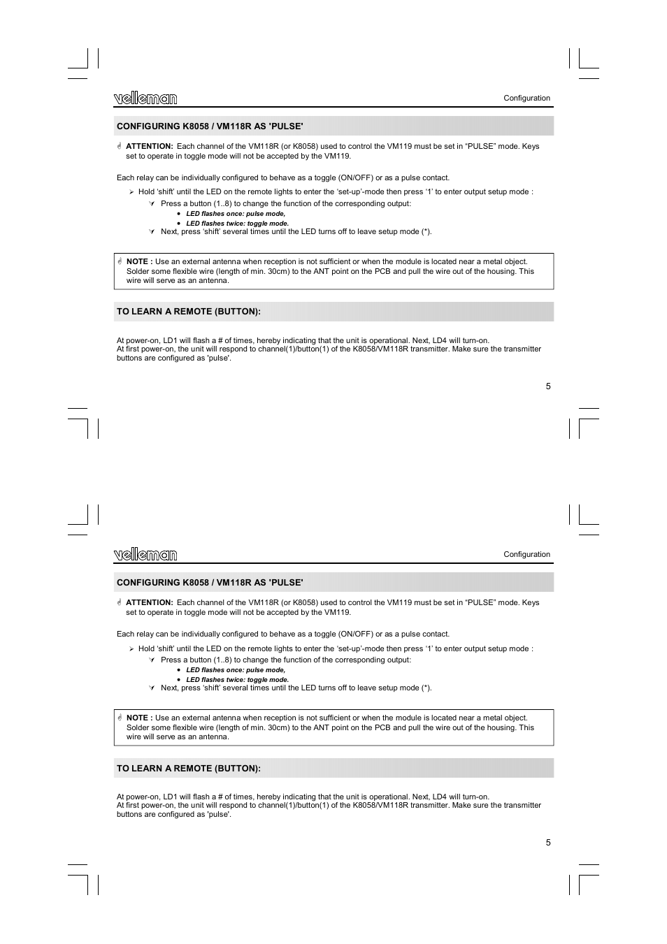 Velleman VM119 User Manual | Page 5 / 32