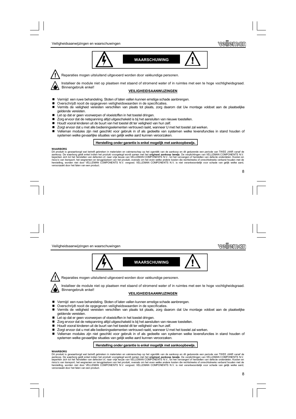 Velleman VM119 User Manual | Page 8 / 32