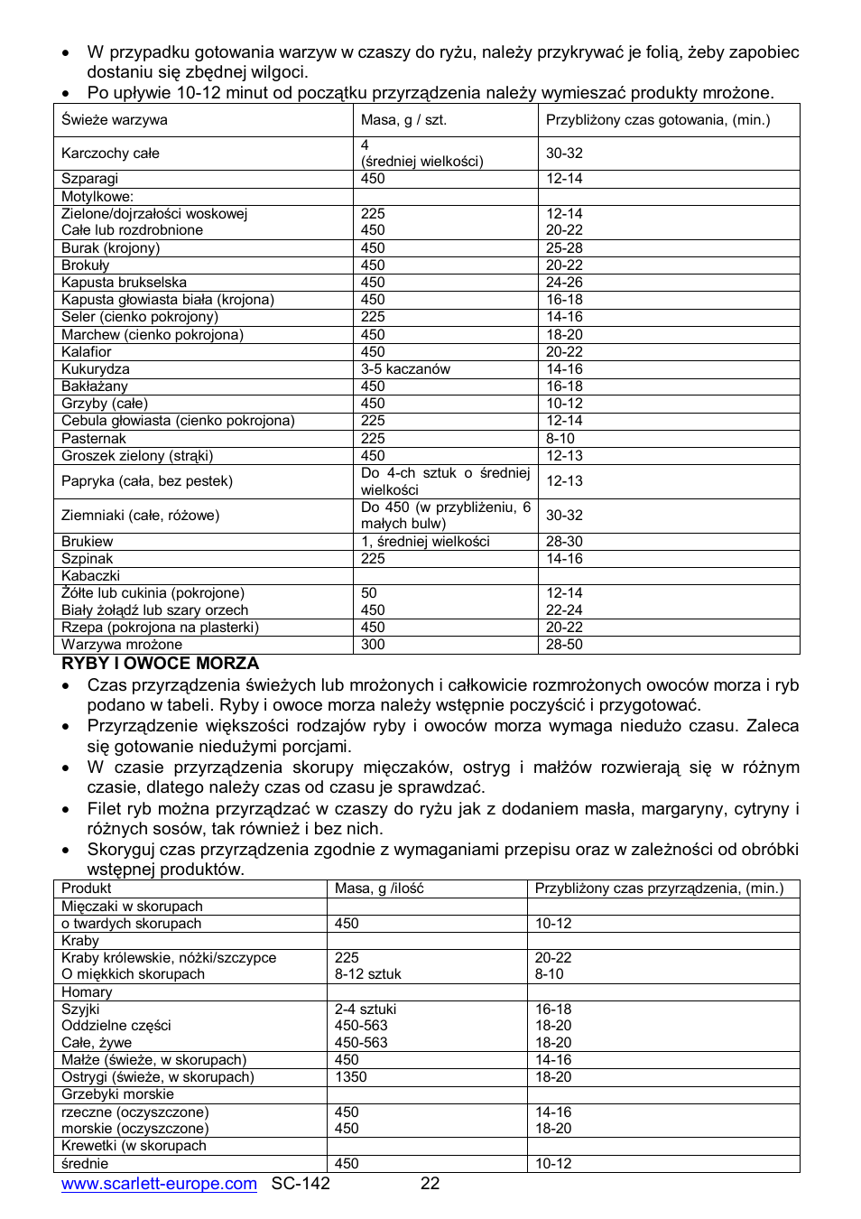 Scarlett SC-142 User Manual | Page 22 / 60