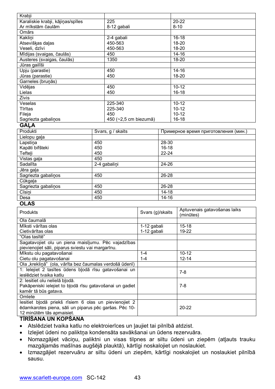 Scarlett SC-142 User Manual | Page 43 / 60