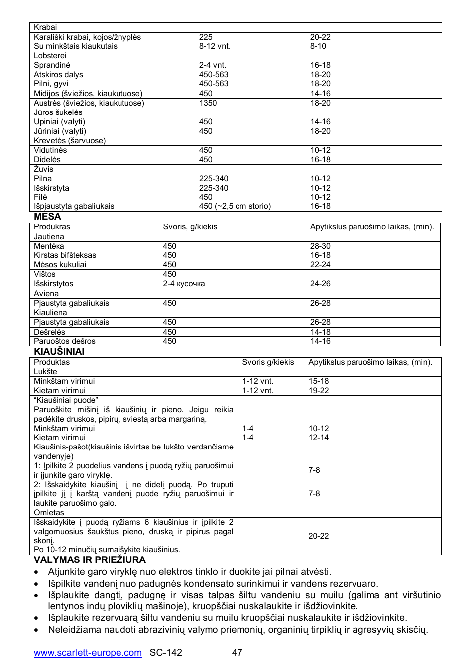 Scarlett SC-142 User Manual | Page 47 / 60