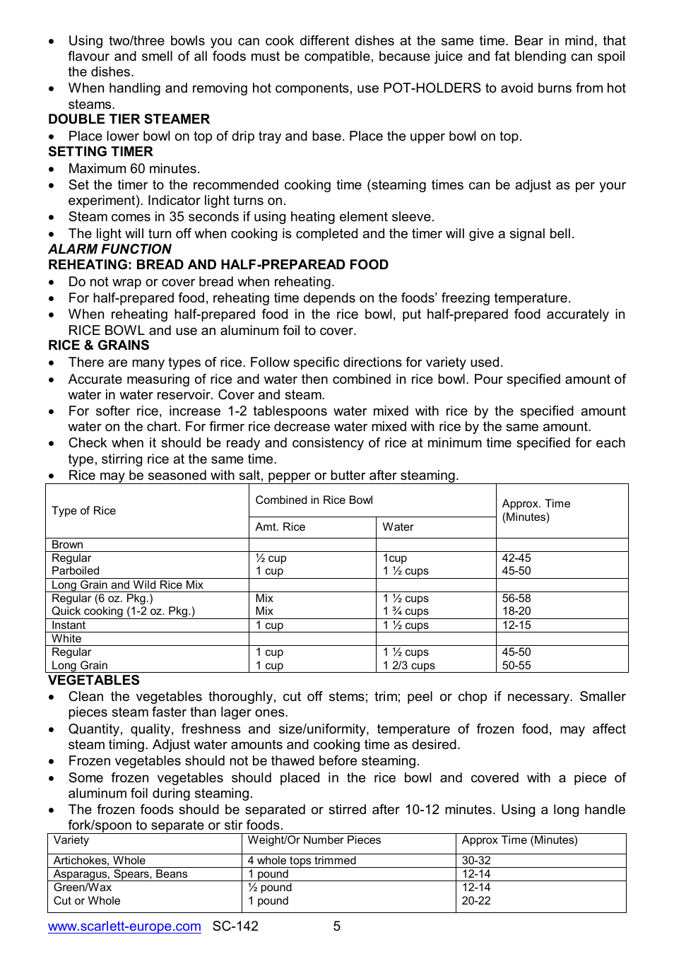 Scarlett SC-142 User Manual | Page 5 / 60