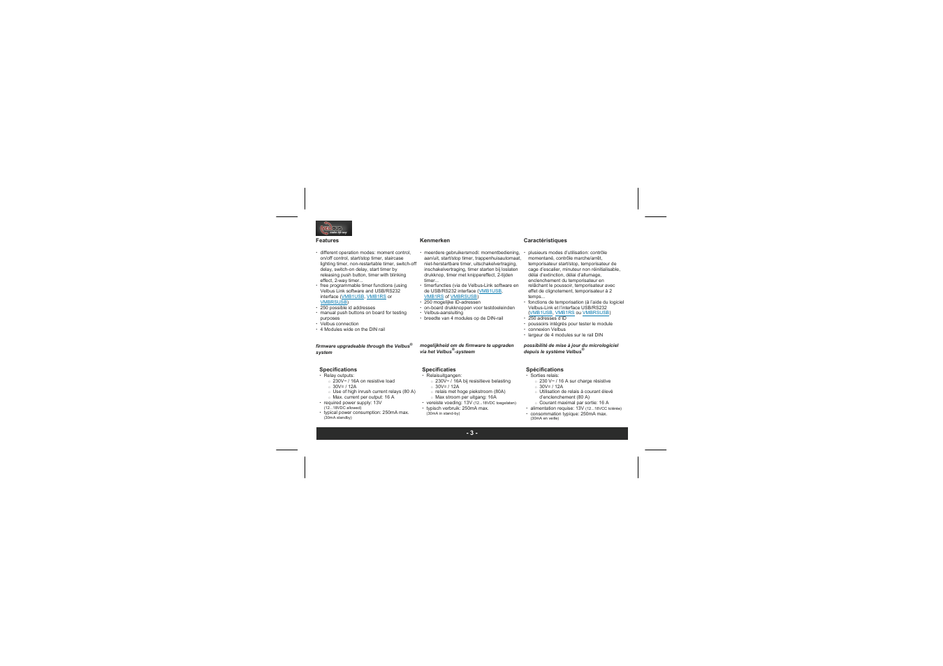 Velleman projects VMB4RYNO Short user manual User Manual | Page 3 / 8