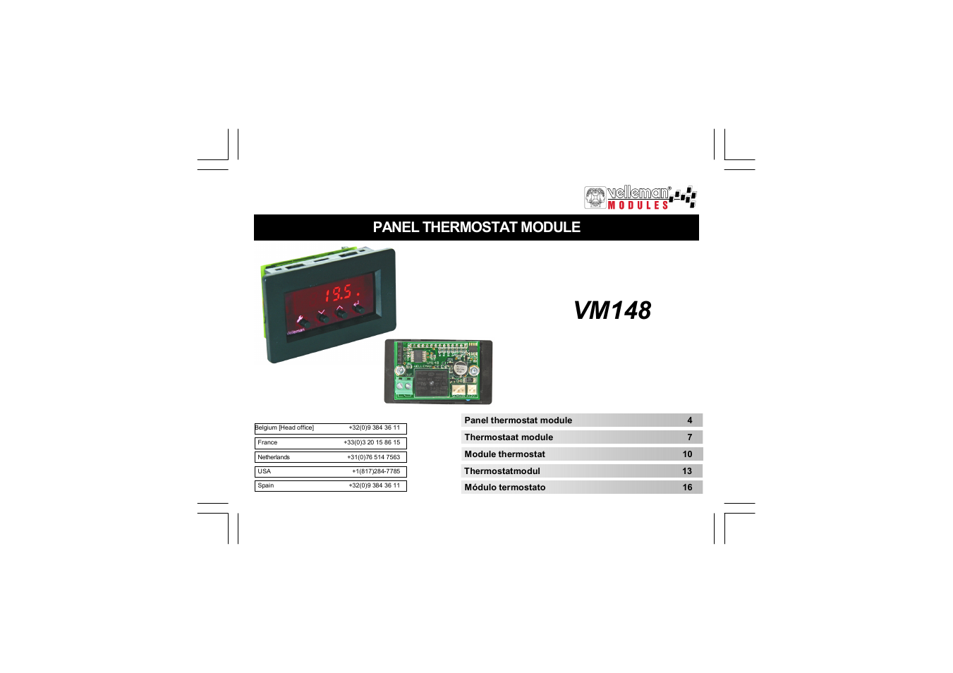 Velleman VM148 User Manual | 24 pages