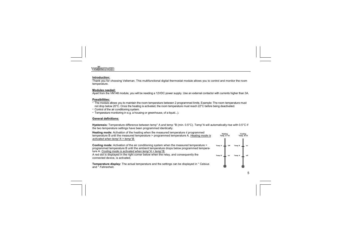 Velleman VM148 User Manual | Page 5 / 24