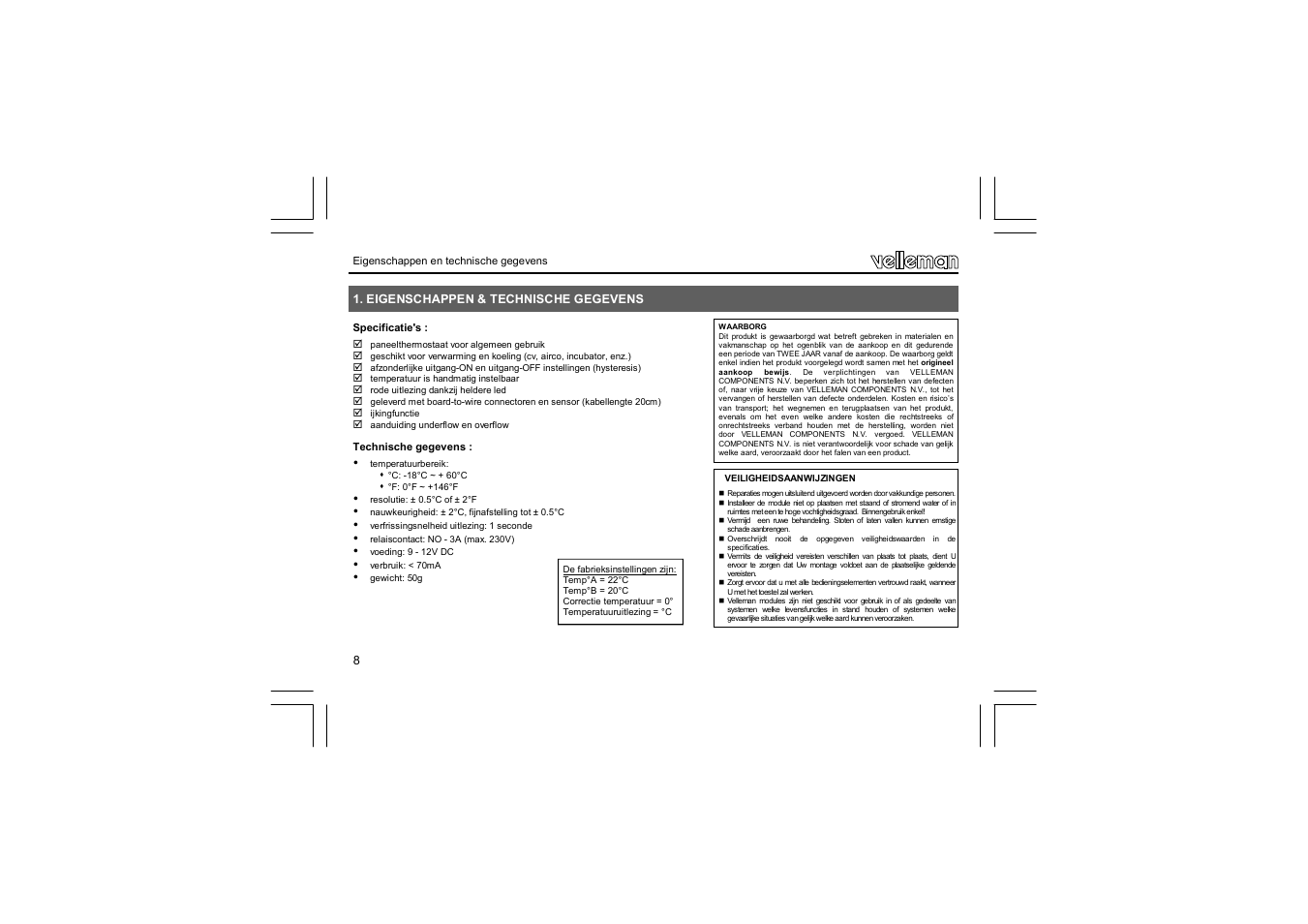 Velleman VM148 User Manual | Page 8 / 24