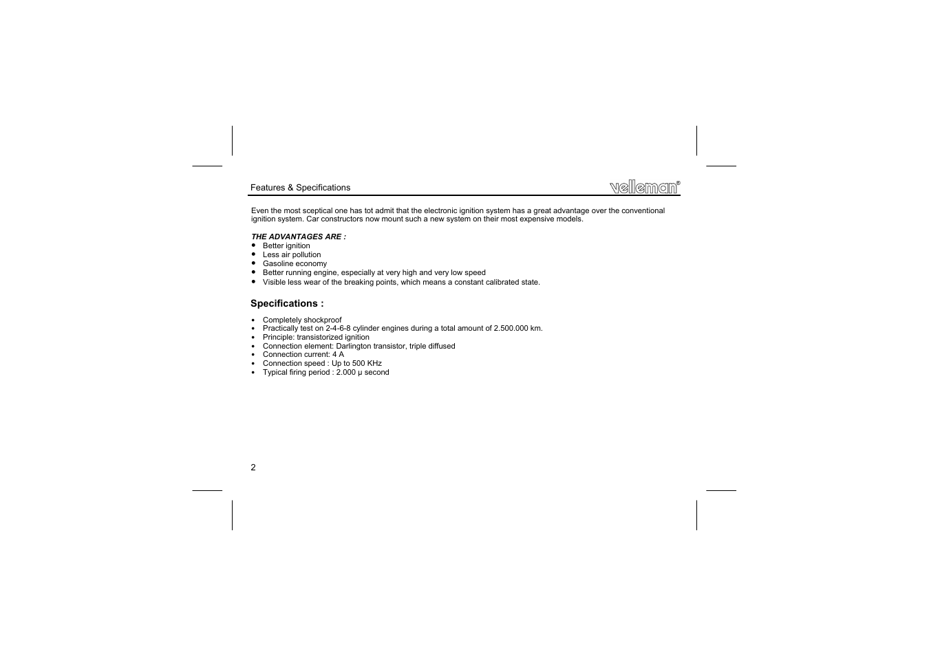 Velleman projects K2543 Assembly instructions User Manual | Page 2 / 12