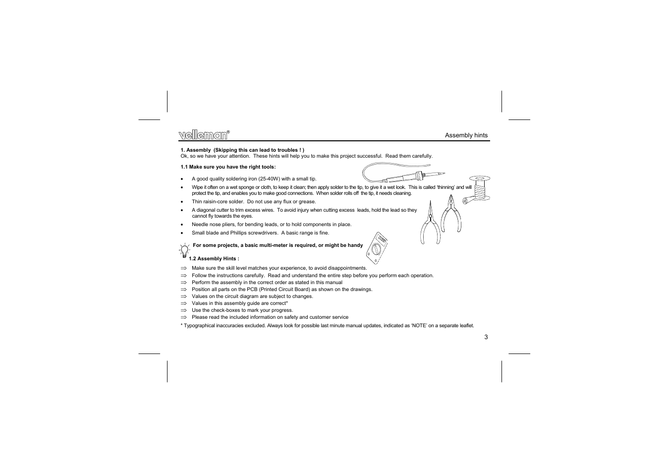 Velleman projects K2543 Assembly instructions User Manual | Page 3 / 12