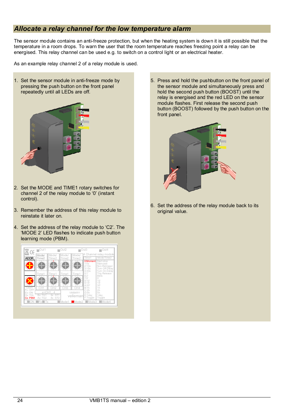 24 vmb1ts manual – edition 2, Velleman | Velleman VMB1TS User Manual | Page 24 / 43