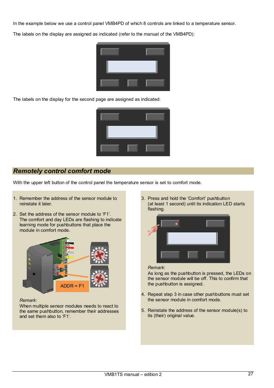 Remotely control comfort mode | Velleman VMB1TS User Manual | Page 27 / 43