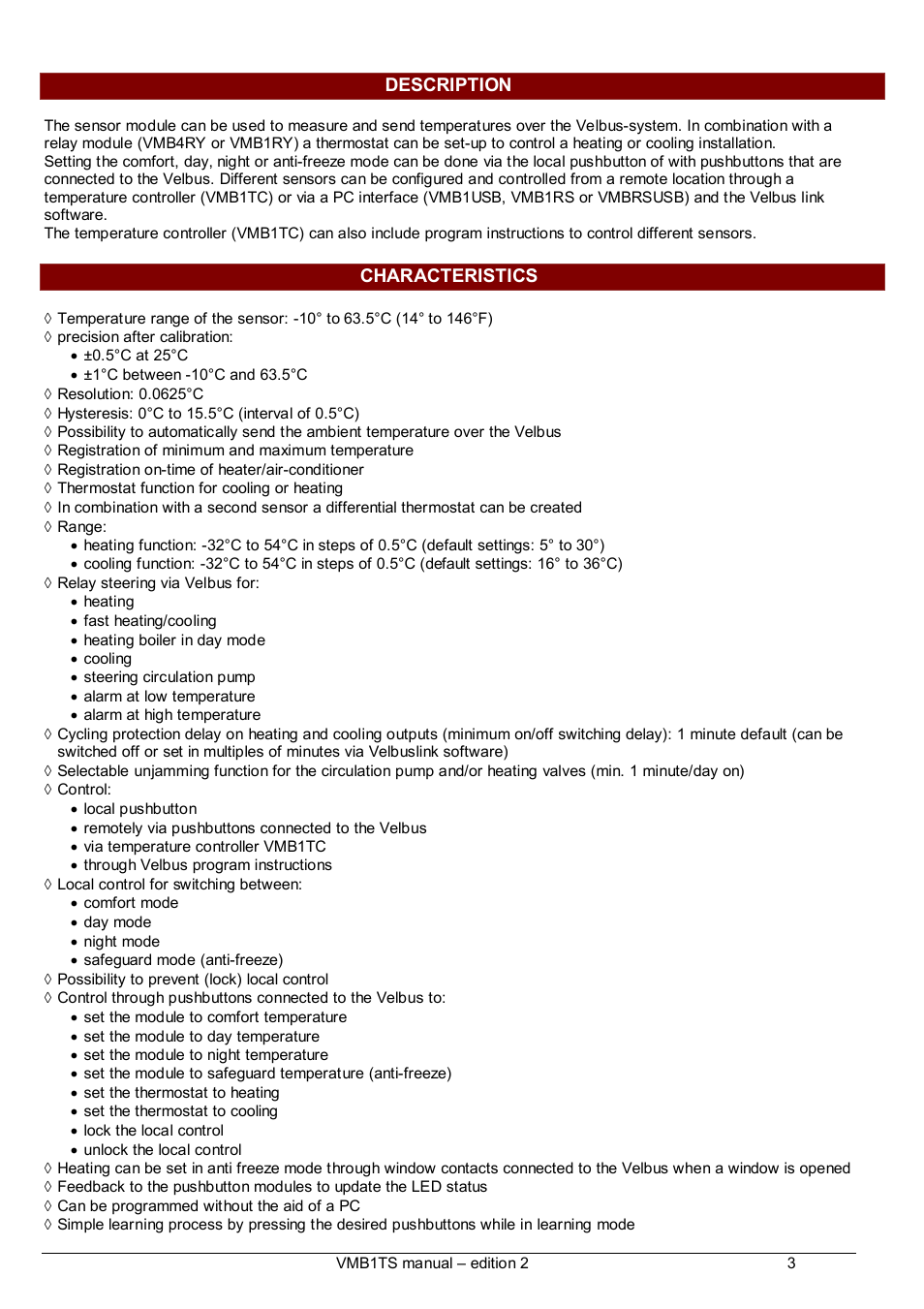 Velleman VMB1TS User Manual | Page 3 / 43