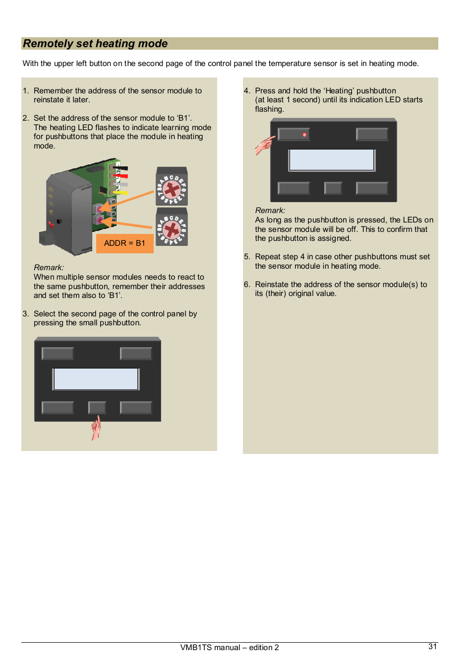 Remotely set heating mode | Velleman VMB1TS User Manual | Page 31 / 43