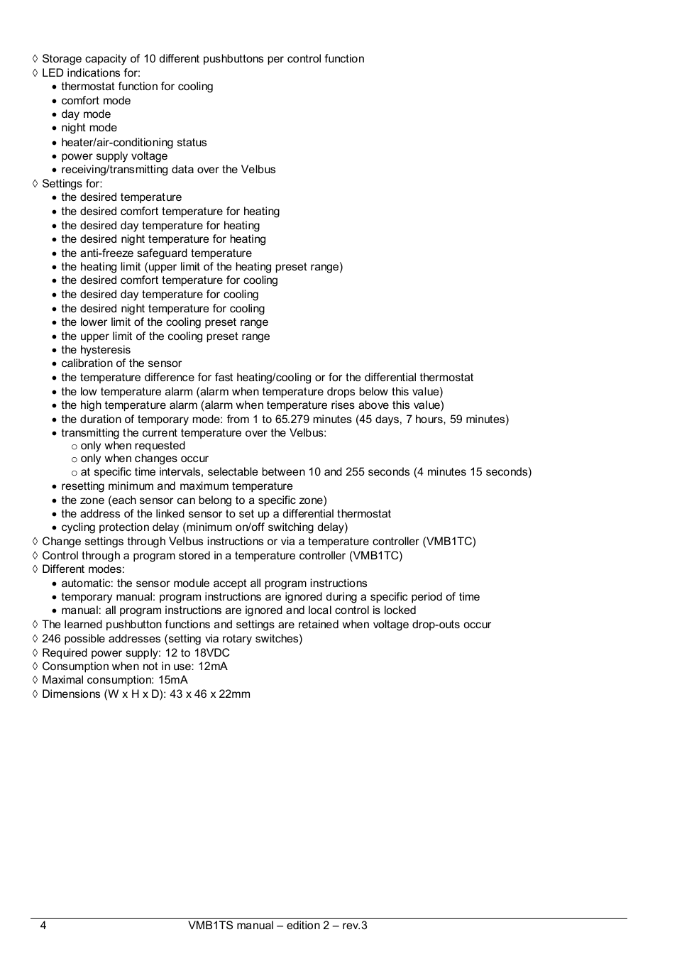 Velleman VMB1TS User Manual | Page 4 / 43