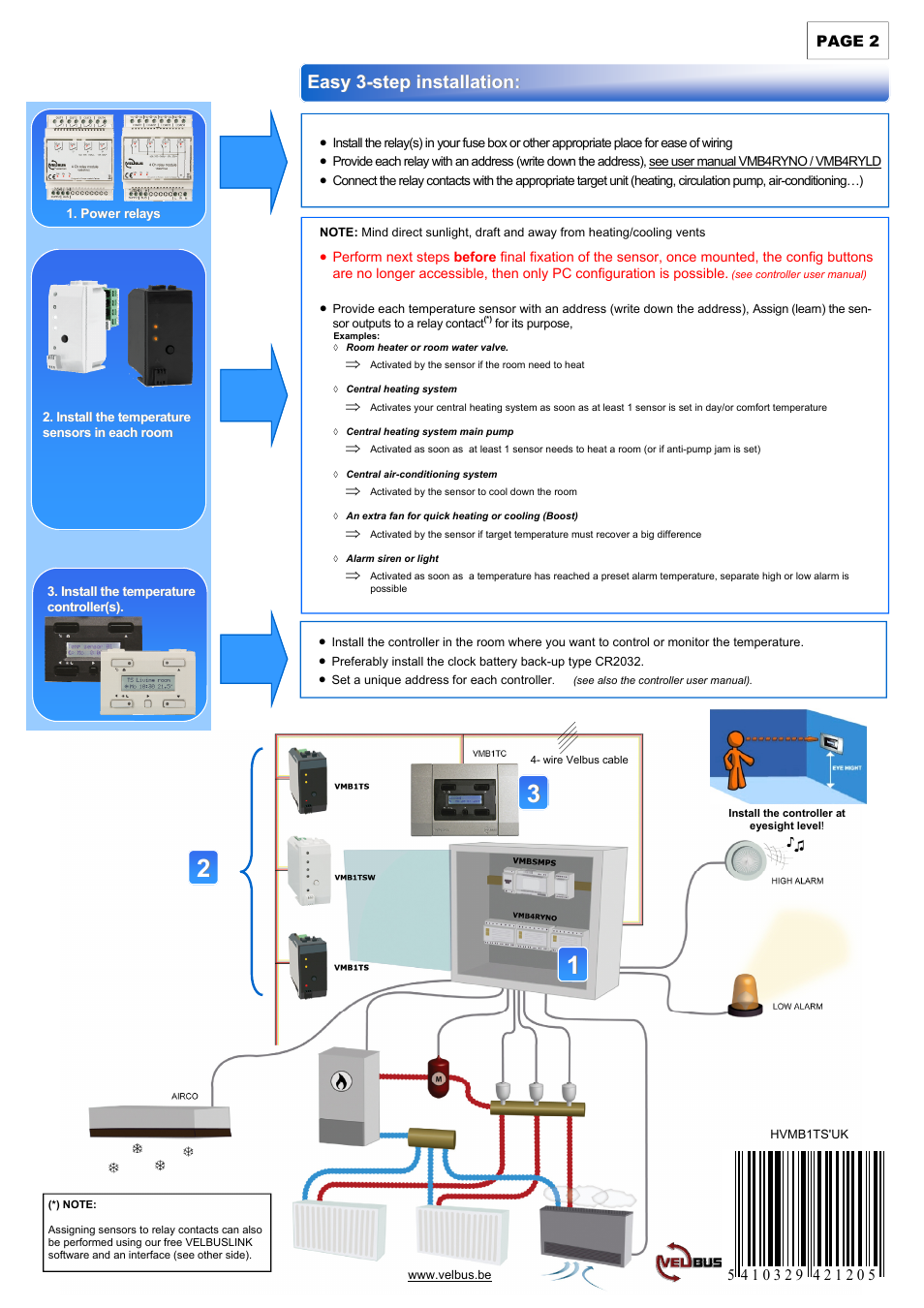 Easy 3, Easy 3 - - step installation: step installation | Velleman projects VMB1TC Getting started manual User Manual | Page 2 / 2
