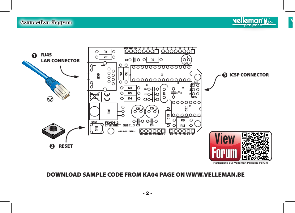 Forum, Connection diagram | Velleman VMa04 User Manual | Page 2 / 4