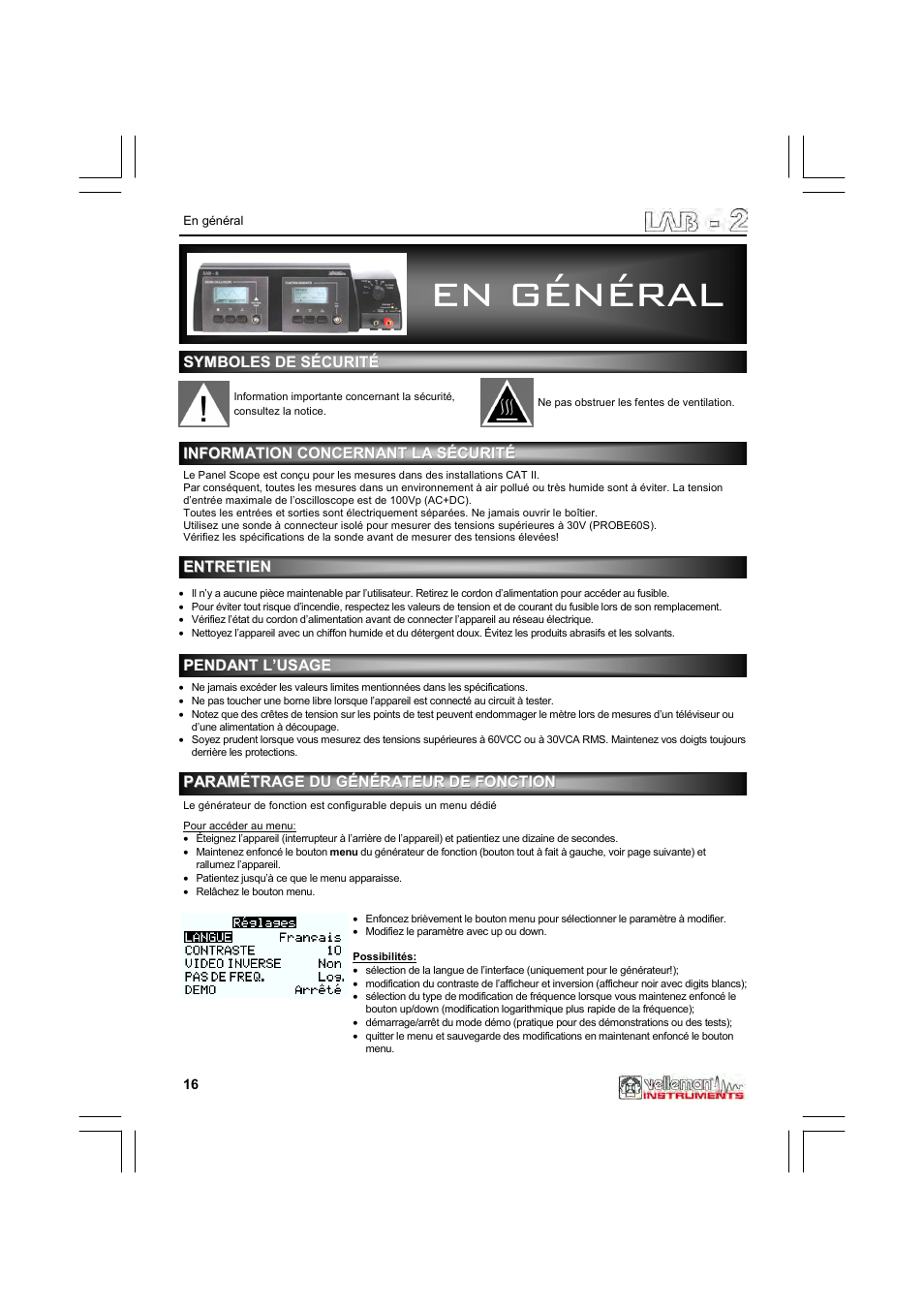 En général | Velleman LAB2 User Manual | Page 16 / 32