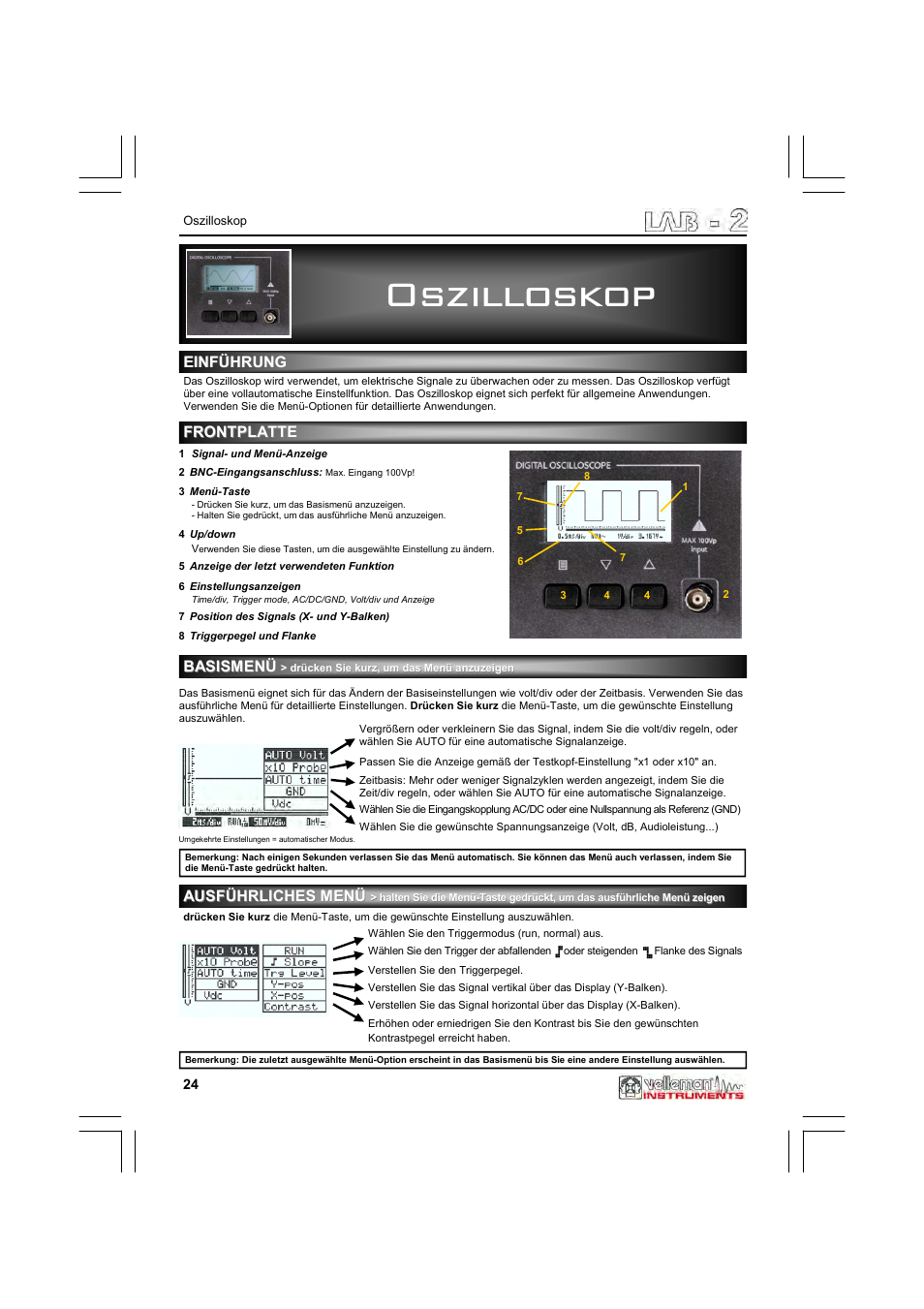 Oszilloskop | Velleman LAB2 User Manual | Page 24 / 32