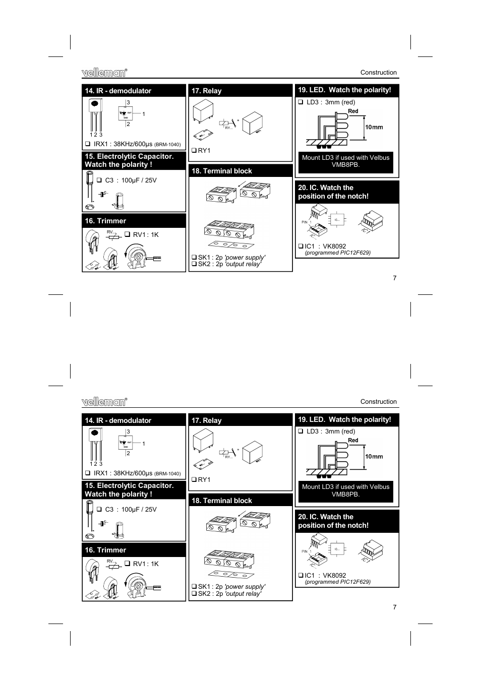 Velleman К8092 User Manual | Page 7 / 12