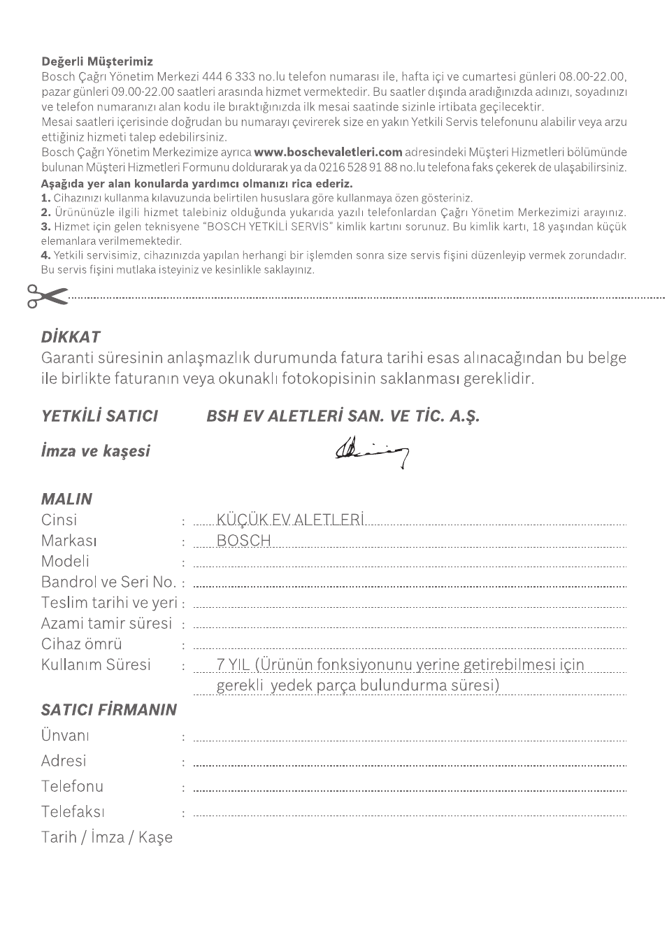 Imza ve ka§esi | Bosch MSM 6 A 88 User Manual | Page 47 / 74