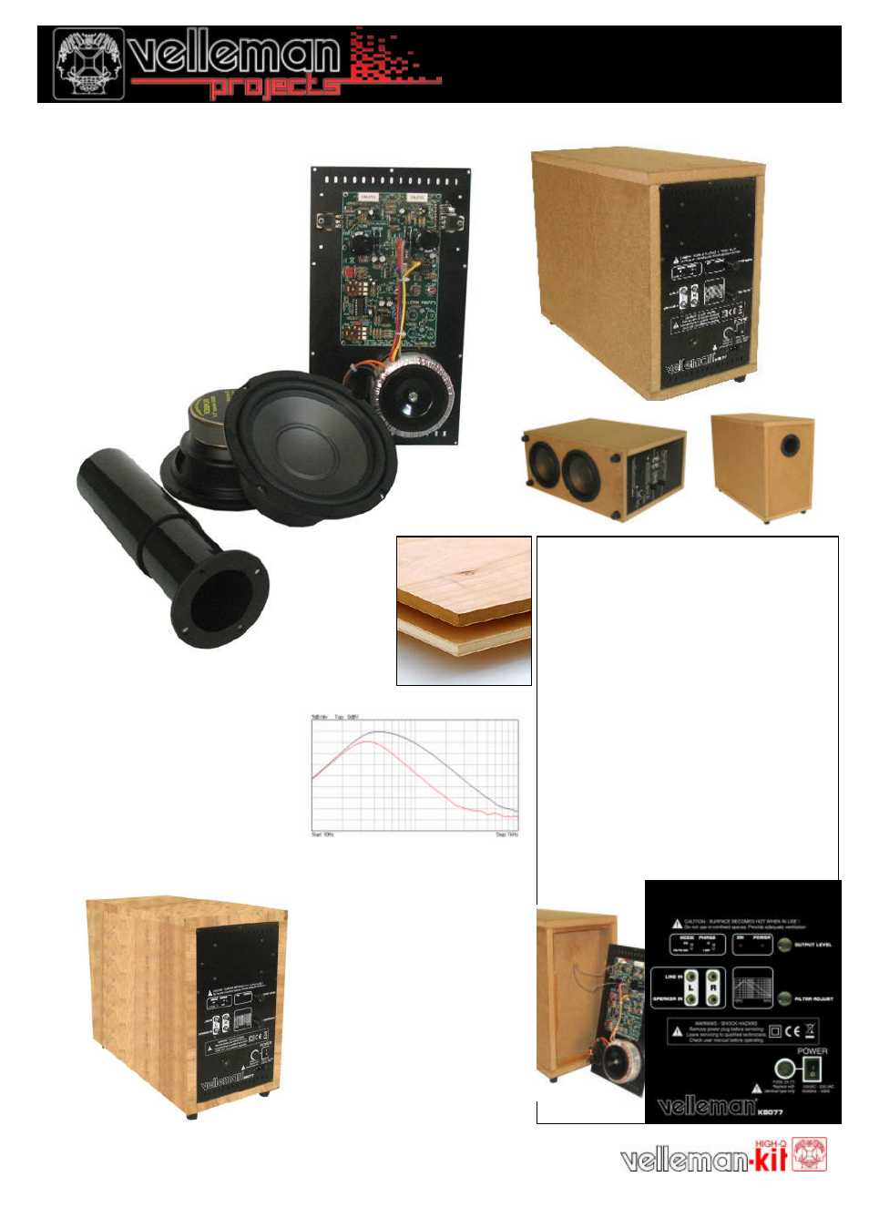 Velleman projects K8077 Infosheet User Manual | 1 page