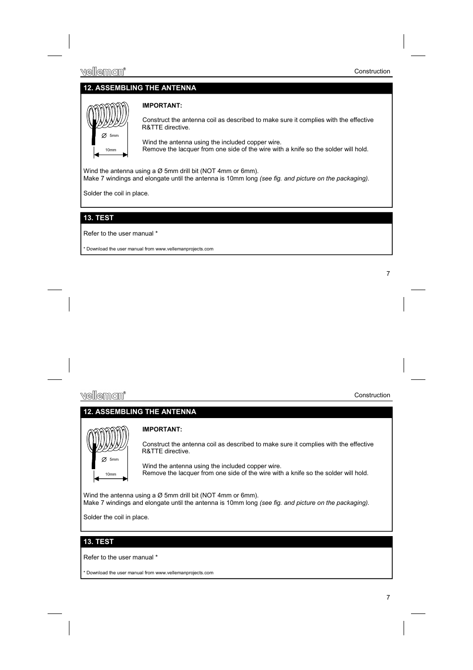 Velleman К8074 User Manual | Page 7 / 12