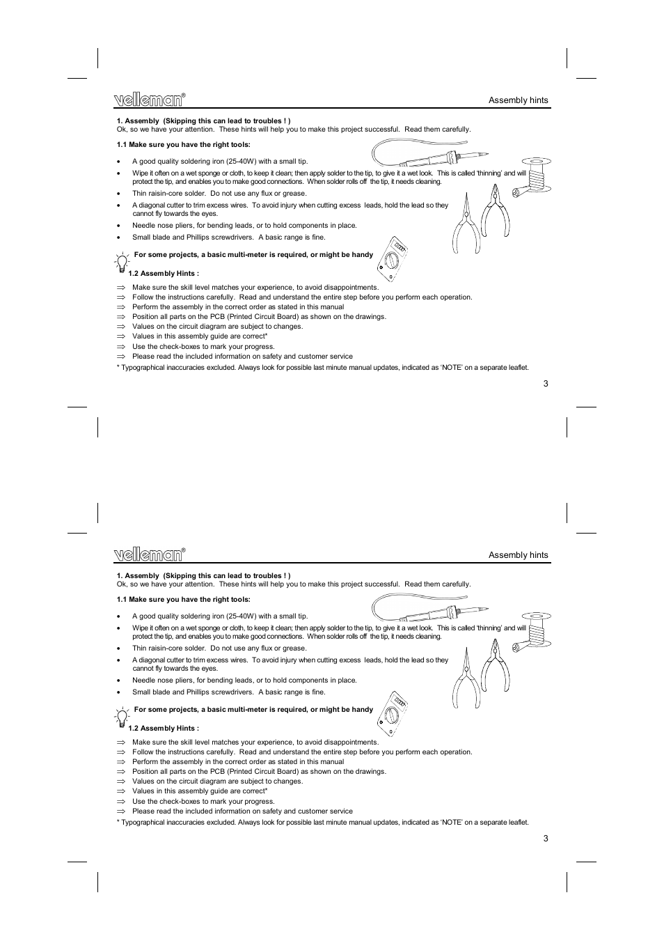 Velleman projects K2572 Assembly instructions User Manual | Page 3 / 8