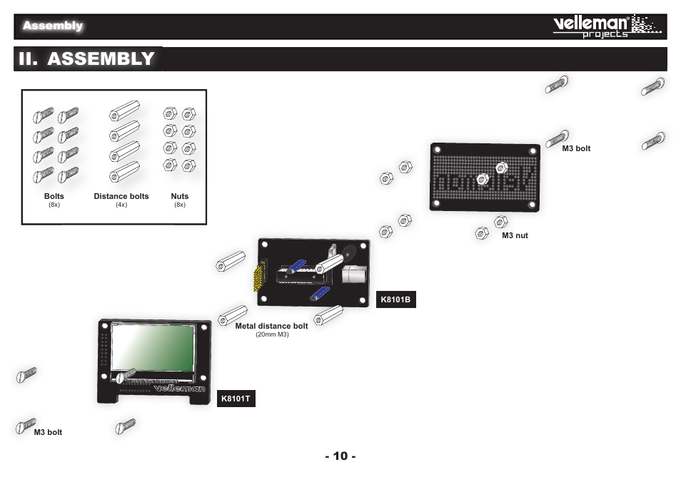 Ii. assembly, 10 - assembly | Velleman projects K8101 Assembly instructions User Manual | Page 10 / 16