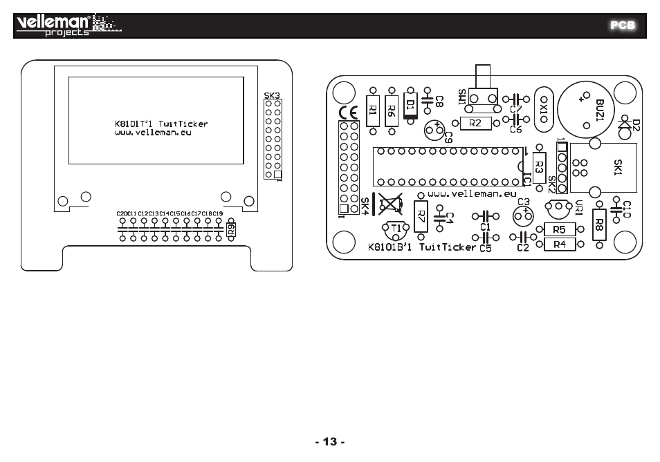 Velleman projects K8101 Assembly instructions User Manual | Page 13 / 16