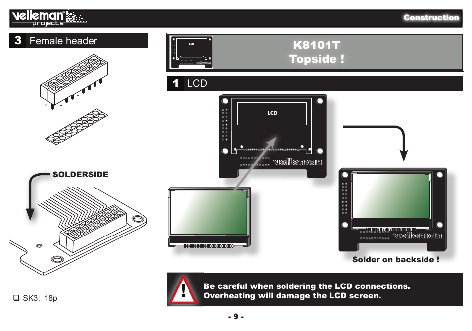 K8101t topside | Velleman projects K8101 Assembly instructions User Manual | Page 9 / 16