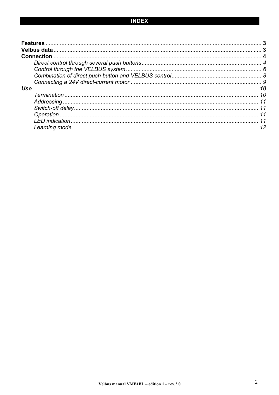 Velleman VMB1BL User Manual | Page 2 / 12