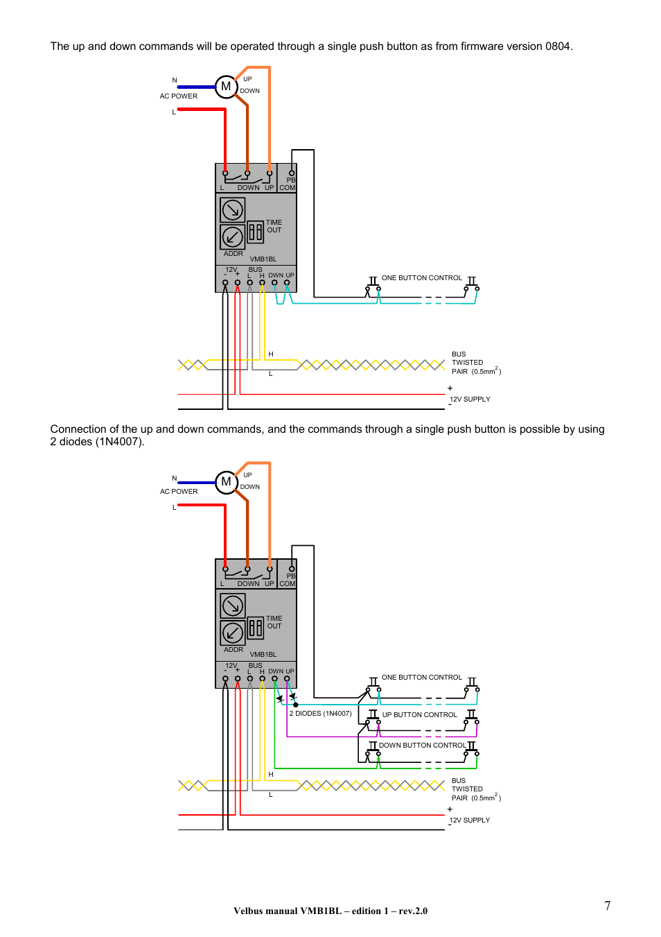 Velbus manual vmb1bl – edition 1 – rev.2.0 | Velleman VMB1BL User Manual | Page 7 / 12