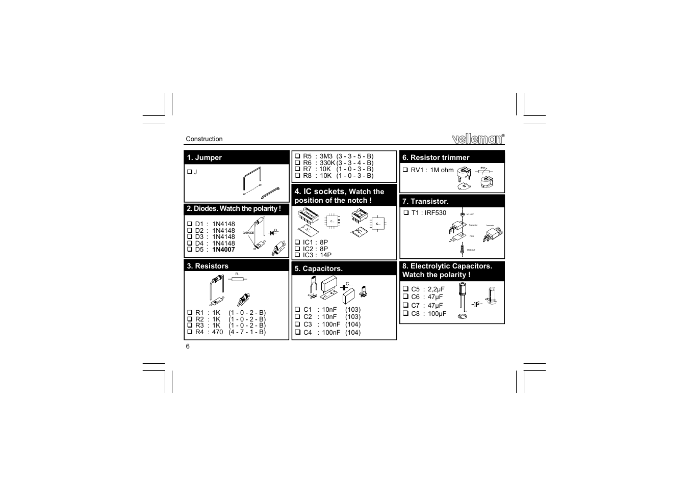 Velleman projects K3500 Assembly instructions User Manual | Page 6 / 12