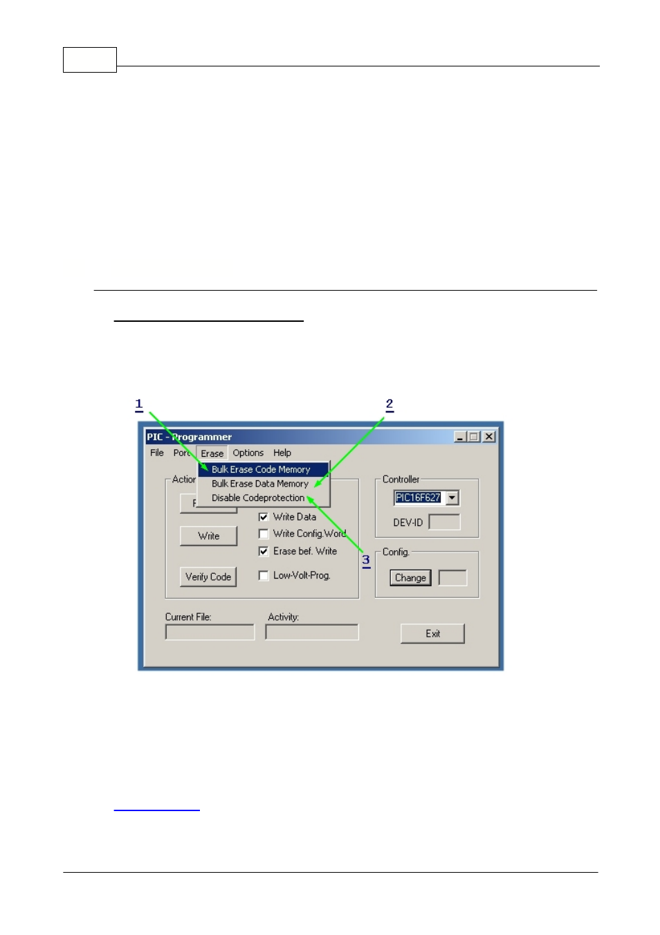 4 erase pic device | Velleman К8048 User Manual | Page 12 / 15