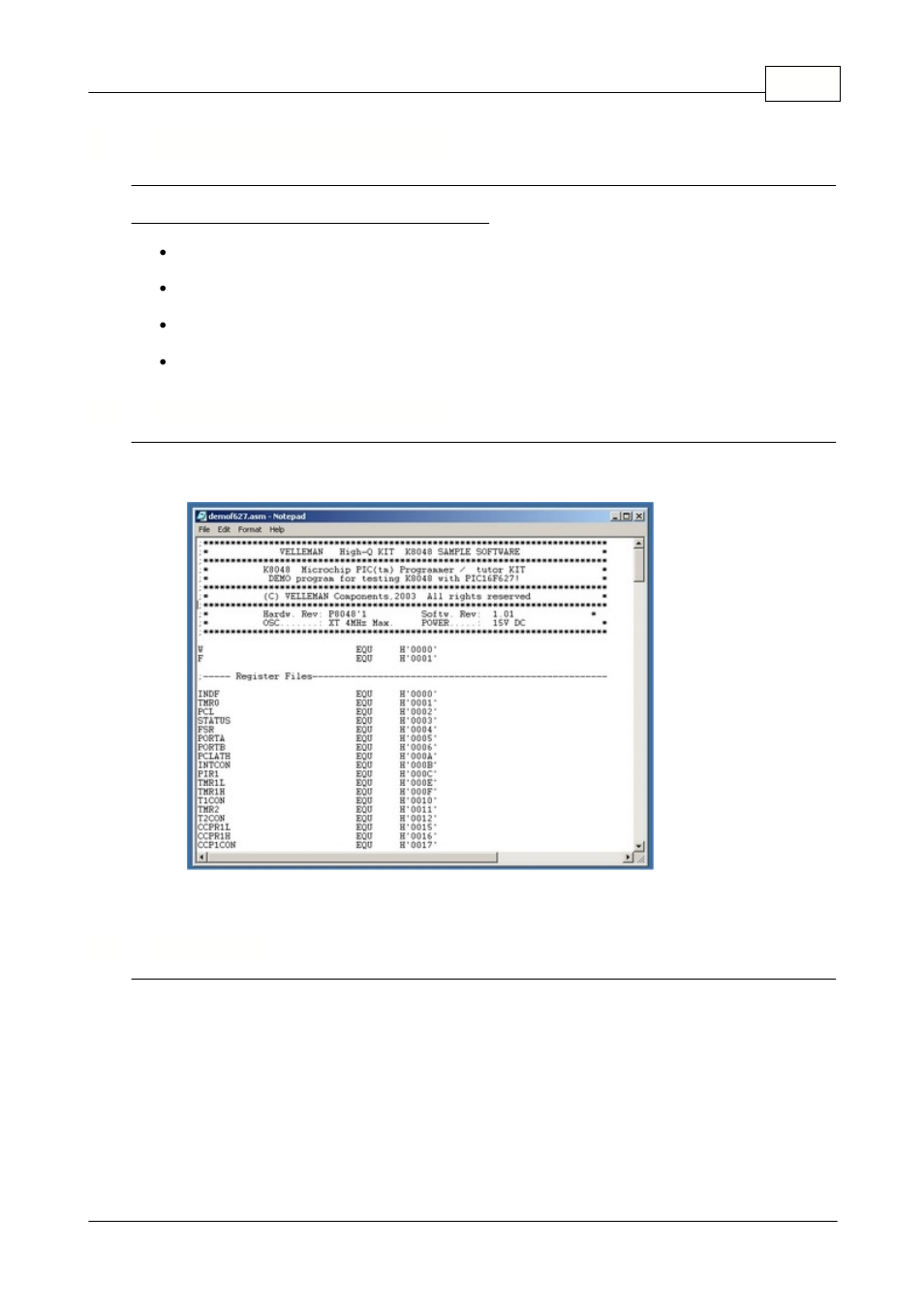 6programming procedure, 1 writing/changing a program, 2 compiling | Velleman К8048 User Manual | Page 7 / 15