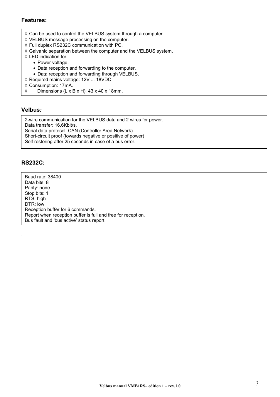 Velleman VMB1RS User Manual | Page 3 / 6