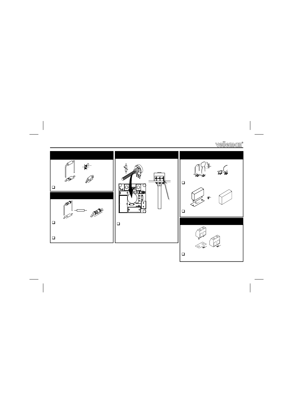 Resistor, Diac, Capacitors | Potentiometer, Terminal block, 6construction | Velleman projects K8026 Assembly instructions User Manual | Page 6 / 12