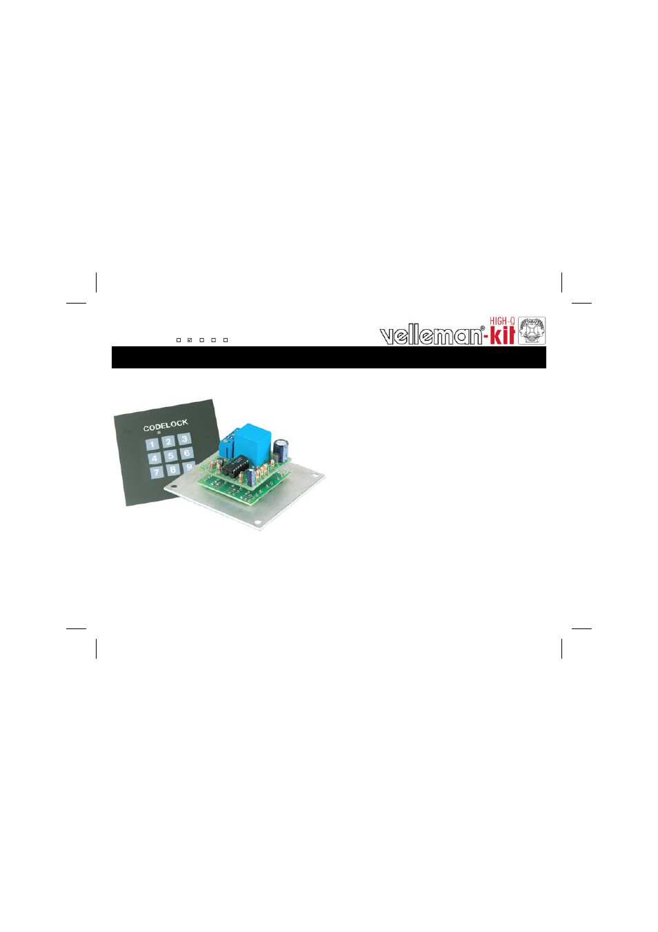 Velleman projects K6400 Assembly instructions User Manual | 12 pages
