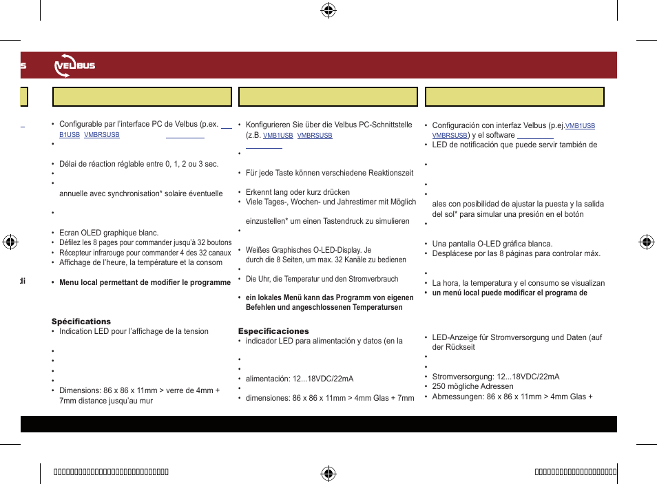 Français, Deutsch español, Nederlands | Velleman VMBGPTCB User Manual | Page 5 / 12