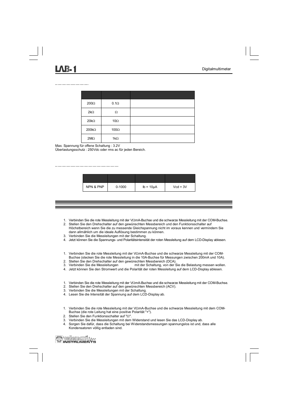 Bedienungsanleitung | Velleman LAB1 User Manual | Page 45 / 64