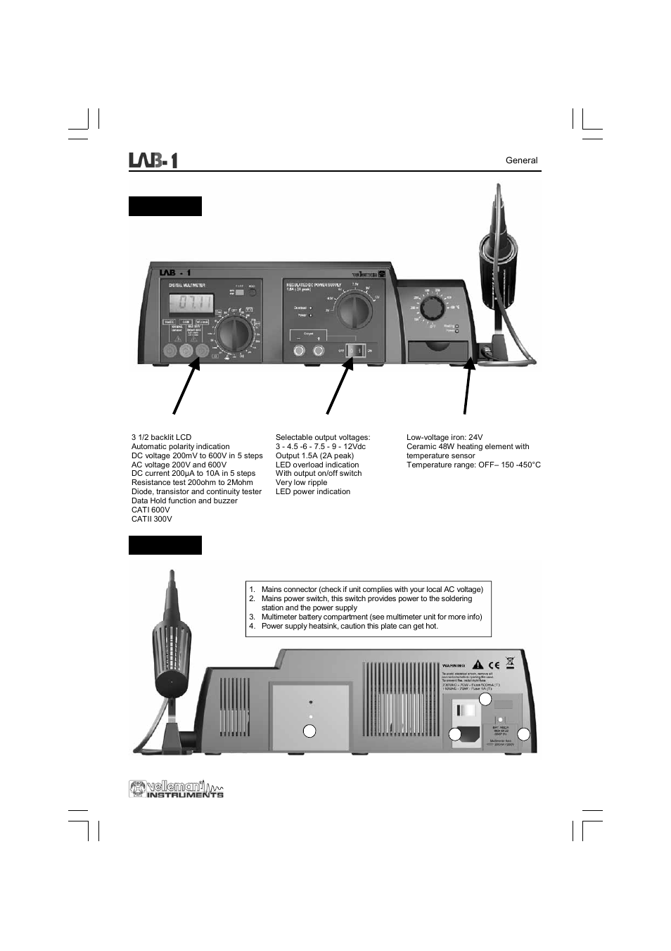 Velleman LAB1 User Manual | Page 5 / 64