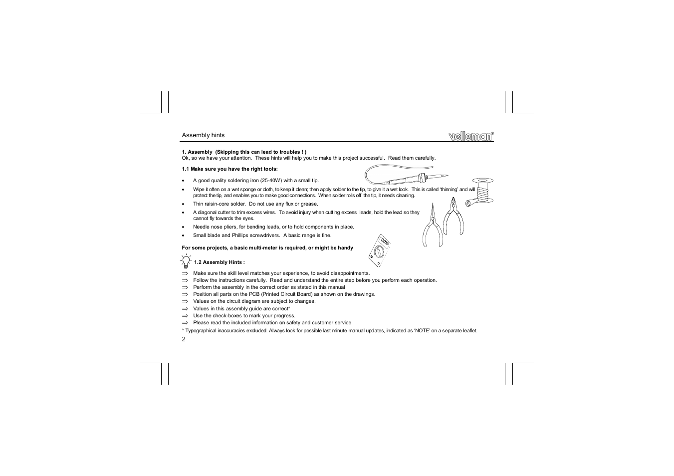 Velleman projects K2604 Assembly instructions User Manual | Page 2 / 8