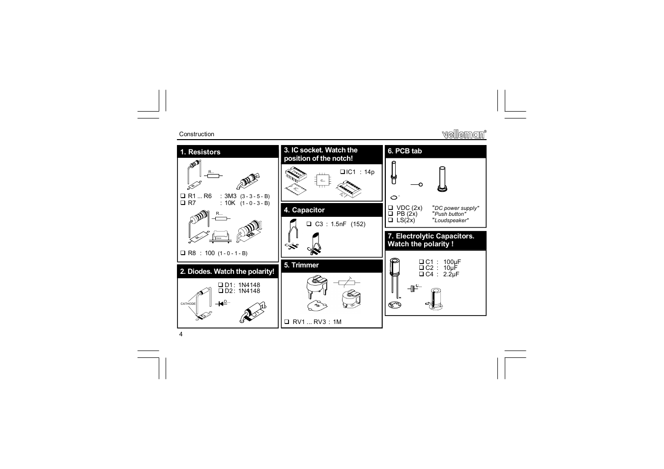 Velleman projects K2604 Assembly instructions User Manual | Page 4 / 8