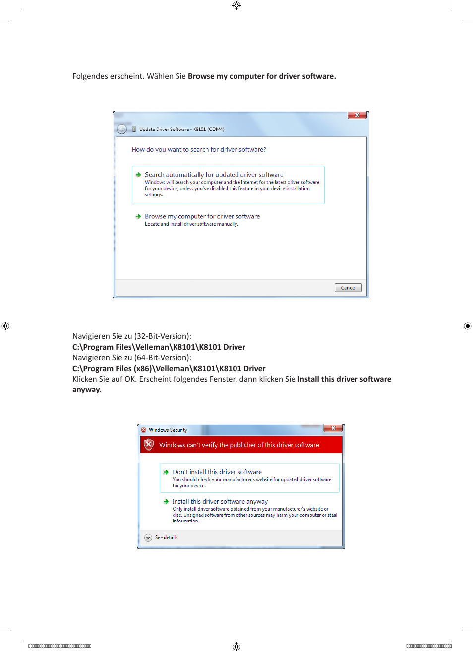 Velleman projects K8101 Driver installation guide User Manual | Page 15 / 20