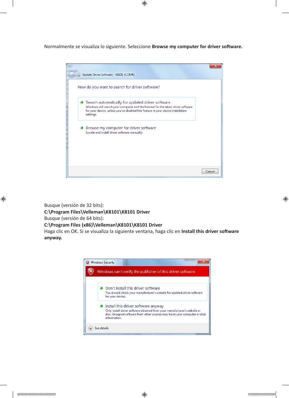 Velleman projects K8101 Driver installation guide User Manual | Page 19 / 20