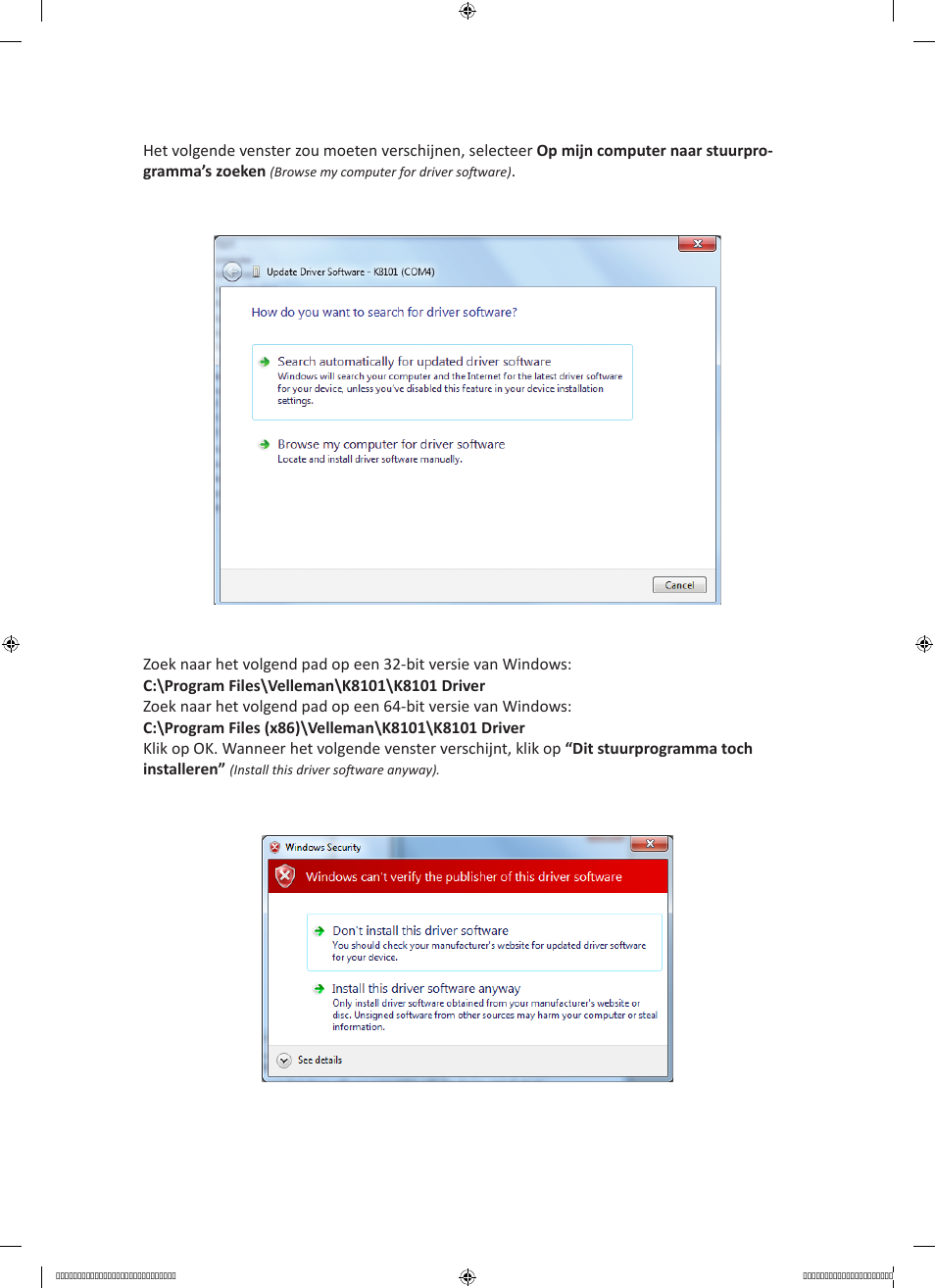 Velleman projects K8101 Driver installation guide User Manual | Page 7 / 20